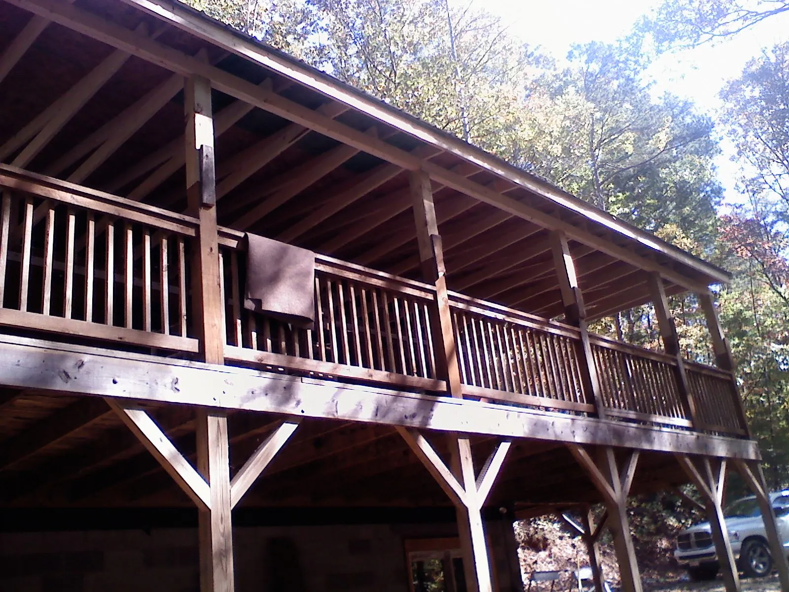 Timber framing under a new elevated porch and deck — Roof Leak Repair in Pleasant Plain by Roofing Brothers